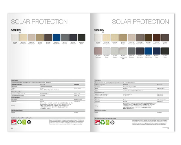 Serge Ferrari Marinekatalog Farbmuster