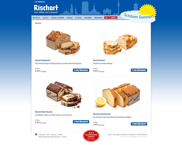 Onlineshop Rischart’s Backhaus