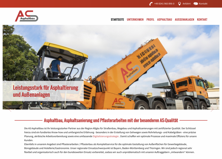 Website AS Asphaltbau