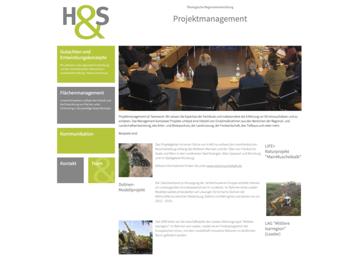 Website H&S, Projektmanagement