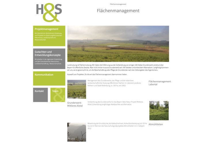 Website H&S, Flächenmanagement