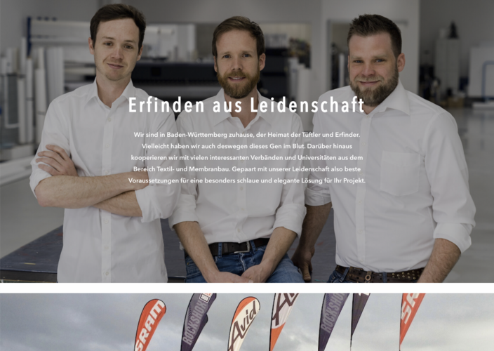 Website Stegmeier, textile solutions