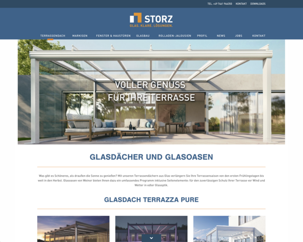 Website Storz, Glasdächer
